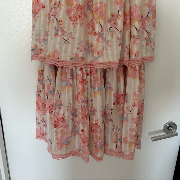 Caroline Constas Tiered Ruffle Maxi Dress Crochet Floral Wedding Guest - Picture 8 of 14